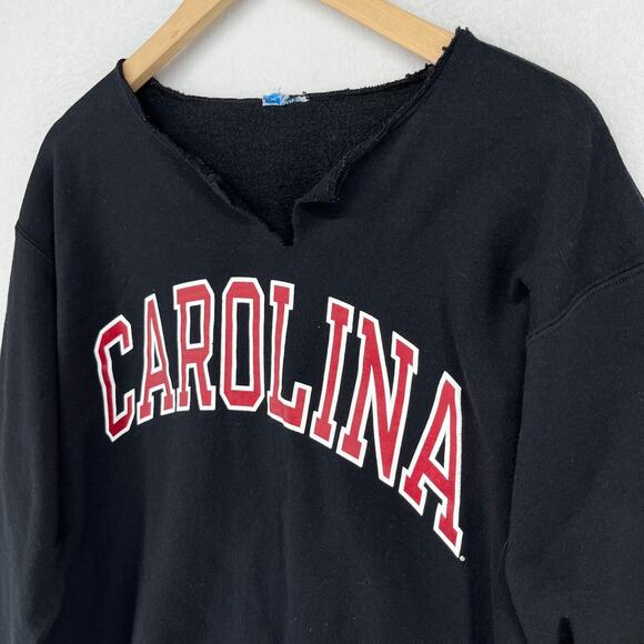 CAROLINA Sweatshirt ADULT L CHAMPION UNIVERSITY COLLEGE NC Fleece Cutout Black - Picture 5 of 15